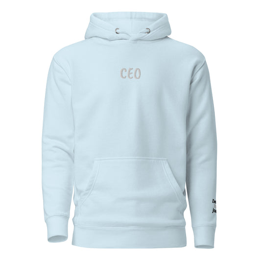 Premium Baby Blue CEO Hoodie (White Embroidery)